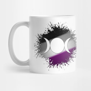 Paint Splatter Asexual Pride Flag Triple Goddess Moon Symbol Mug